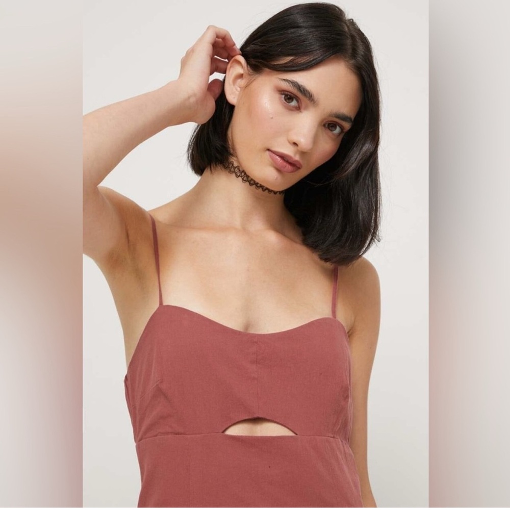 Abercrombie & Fitch Mauve Slip Midi Dress with Side Slit, Size Medium Petite - Picture 2 of 10